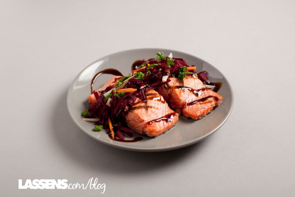 almon, heart+healthy, salmon+recipes, Omega+3s, beet+slaw, healthy+beets
